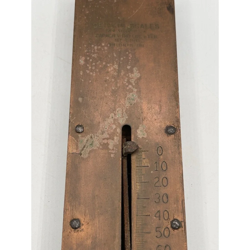 Vintage Detecto Scales No. 4100 1-100lbs Brass Hanging Spring‎ Balance Scale NY